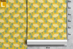 Vintage stylized nature white flowers wallpaper.