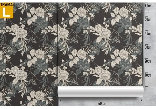 Carta da Parati fiori bianchi natura vintage pattern. 2