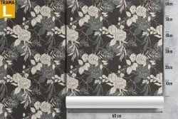 Carta da Parati fiori bianchi natura vintage pattern.