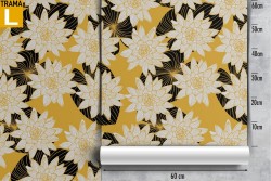 Carta da Parati fiori bianchi natura vintage.