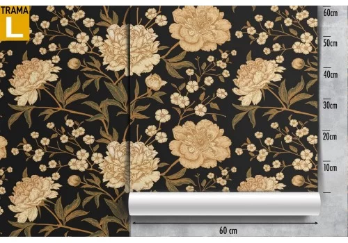 Carta da Parati fiori bianchi pattern natura vintage. 2