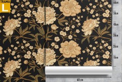 Carta da Parati fiori bianchi pattern natura vintage.