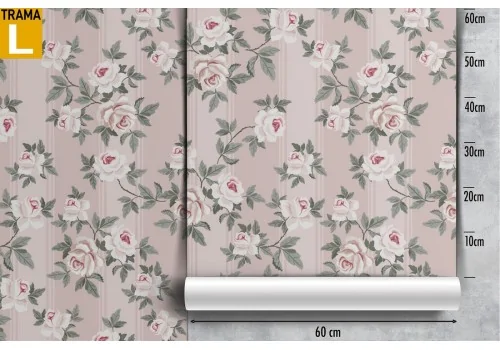 White flowers vintage nature pattern wallpaper. 2