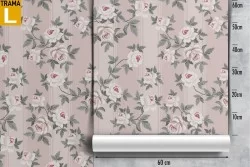 Carta da Parati fiori bianchi vintage natura pattern.