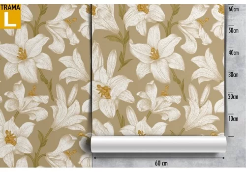 Carta da Parati fiori bianchi vintage natura. 2