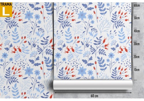 Wallpaper with stylized flowers and leaves nature pattern. 2