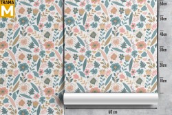 Carta da Parati Fiori Foglie Natura