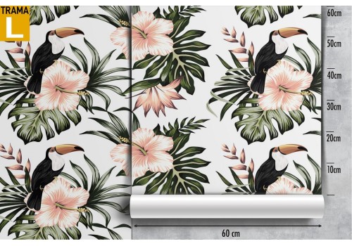 Tropical flowers and leaves nature pattern wallpaper. 2