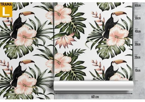 Tropical flowers and leaves nature pattern wallpaper. 2