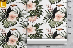 Tropical flowers and leaves nature pattern wallpaper.