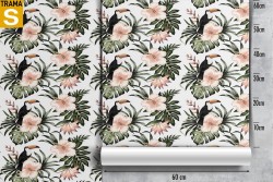 Wallpaper Design and Styles Flora and Fauna Tropical Flowers Leaves