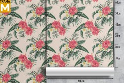 Modern Tropical Nature Floral Wallpaper