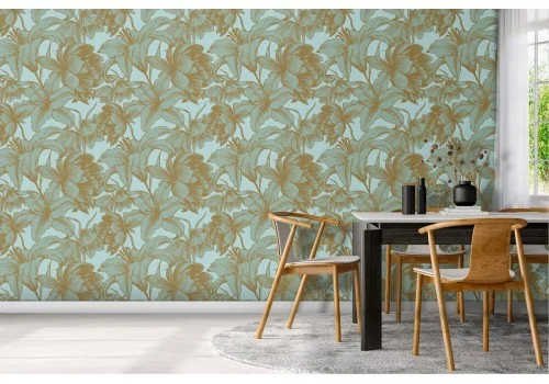 Modern nature flowers wallpaper pattern.