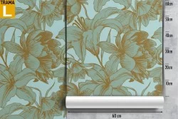Modern nature flowers wallpaper pattern.