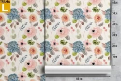 Carta da Parati fiori natura pattern vintage.