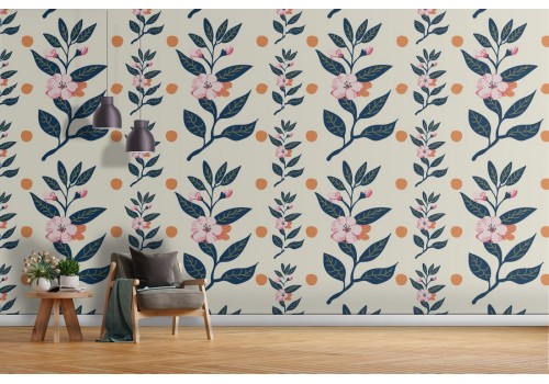 Refined nature flowers wallpaper pattern.