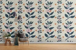 Refined nature flowers wallpaper pattern.