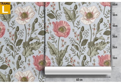 Carta da Parati fiori natura vintage pattern. 2