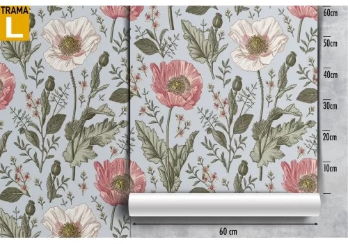 Carta da Parati fiori natura vintage pattern. 2