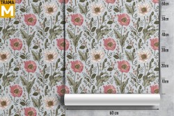Vintage Nature Flowers Leaves Wallpaper