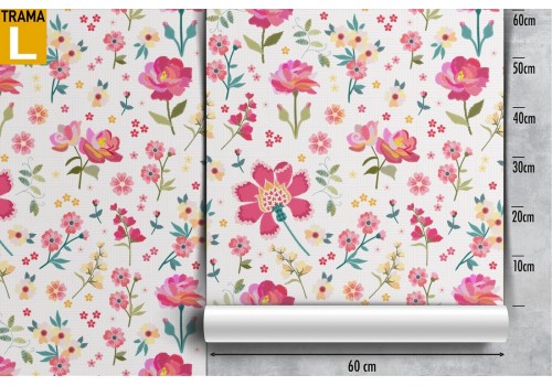 Pink flowers modern decoration wallpaper. 2