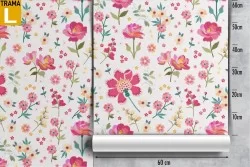 Carta da Parati fiori rosa decorazione moderna.