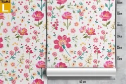 Pink flowers modern decoration wallpaper.