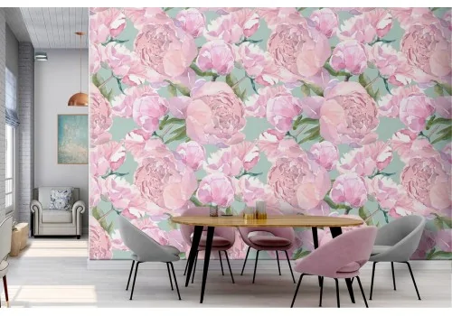 Carta da Parati fiori rosa decorazione natura.