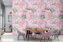 Pink flowers wallpaper nature decoration.