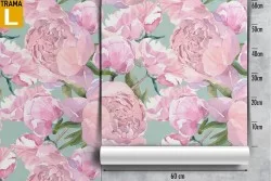 Carta da Parati fiori rosa decorazione natura.