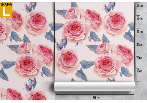 Pink flowers wallpaper modern design pattern. 2
