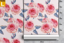 Pink flowers wallpaper modern design pattern.
