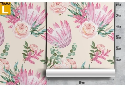 Pink flowers vintage design nature wallpaper. 2