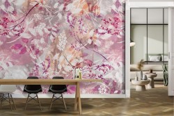 Carta da Parati fiori rosa natura astratta moderna.