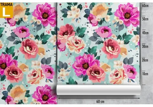 Pink flowers nature modern design wallpaper. 2