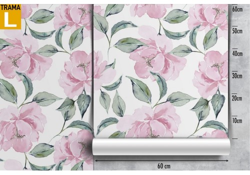 Carta da Parati fiori rosa natura moderna pattern. 2