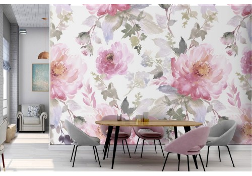 Carta da Parati fiori rosa natura moderna.