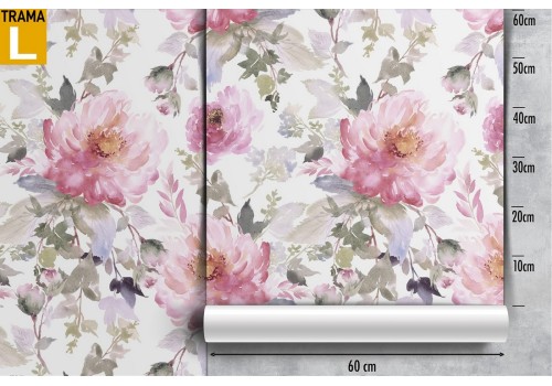 Modern nature pink flowers wallpaper. 2