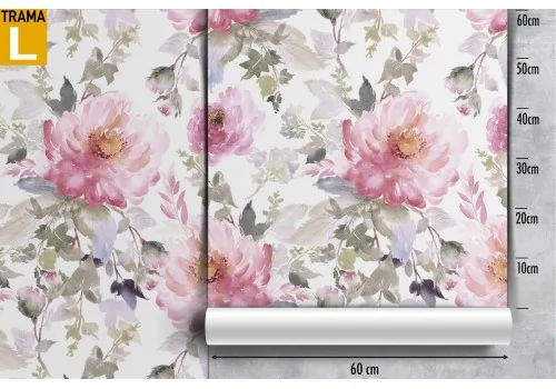 Modern nature pink flowers wallpaper. 2