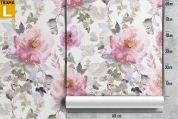 Modern nature pink flowers wallpaper.