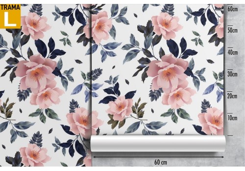 Pink flowers nature pattern modern wallpaper. 2