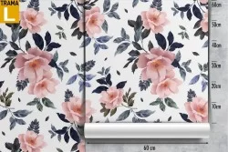 Pink flowers nature pattern modern wallpaper.