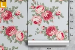 Carta da Parati fiori rosa natura pattern vintage.