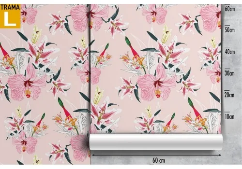 Carta da Parati fiori rosa natura pattern. 2