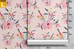 Carta da Parati fiori rosa natura pattern.