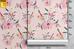 Carta da Parati fiori rosa natura pattern.