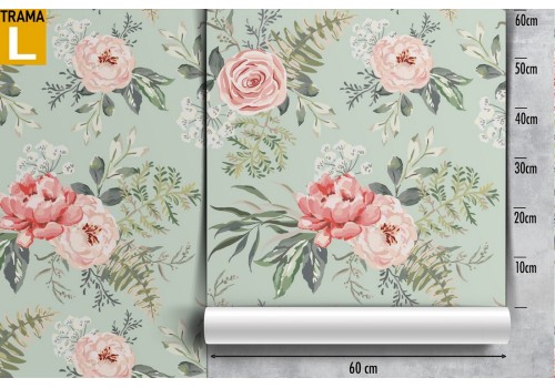 Carta da Parati fiori rosa natura vintage pattern. 2