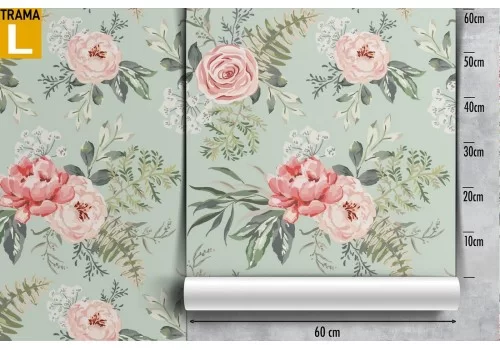 Carta da Parati fiori rosa natura vintage pattern. 2