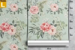 Pink flowers nature vintage pattern wallpaper.