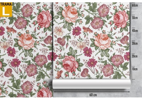 Vintage nature pink flowers wallpaper. 2
